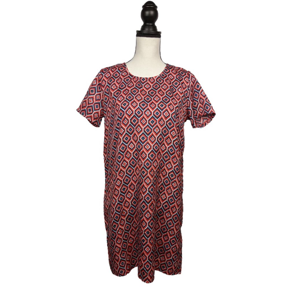 Altar'd State Red Argyle Diamonds Sheath Dress M